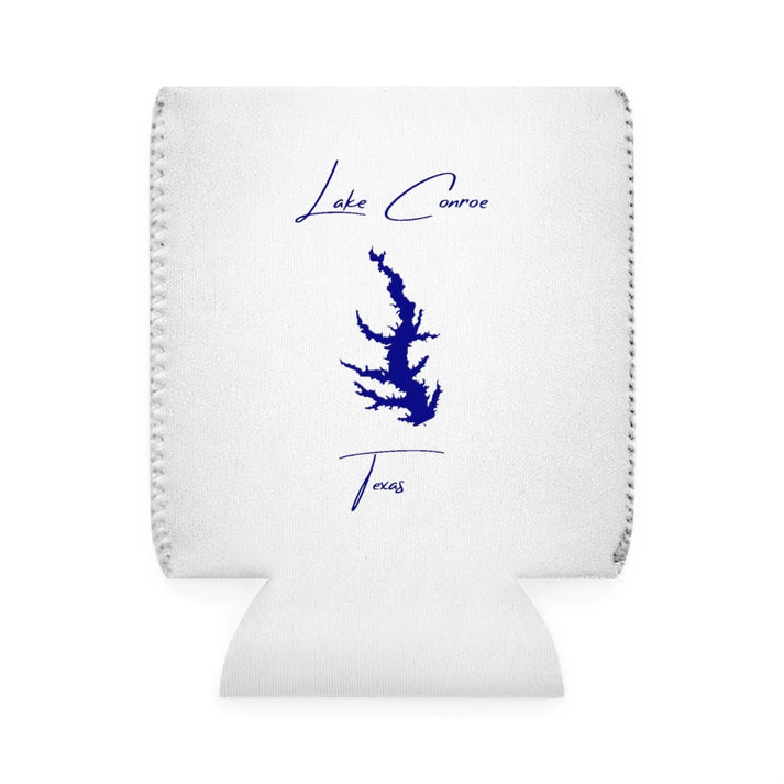 Texas  Lake  Conroe  Can  Koozie  front  position  view  from  front-1  white.webp