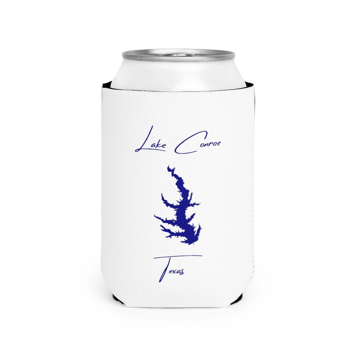 Texas  Lake  Conroe  Can  Koozie  front  position  view  from  front-2  white.webp