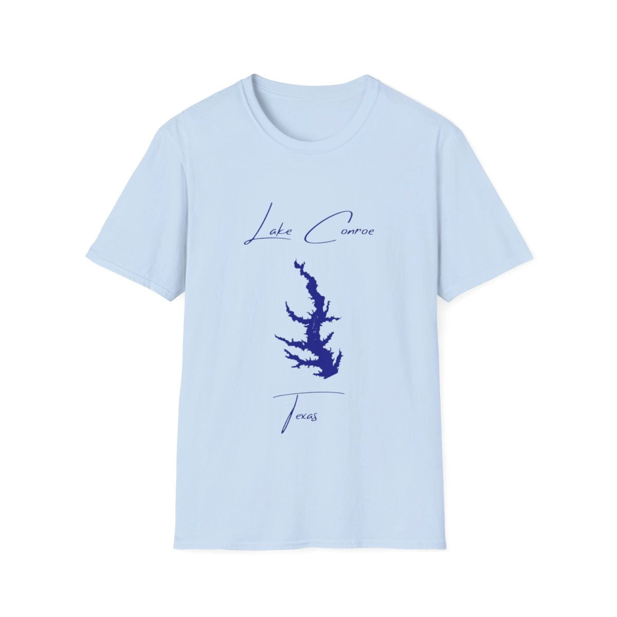 Texas  Lake  Conroe  T-shirt  front  position  view  from  front  light  blue.webp