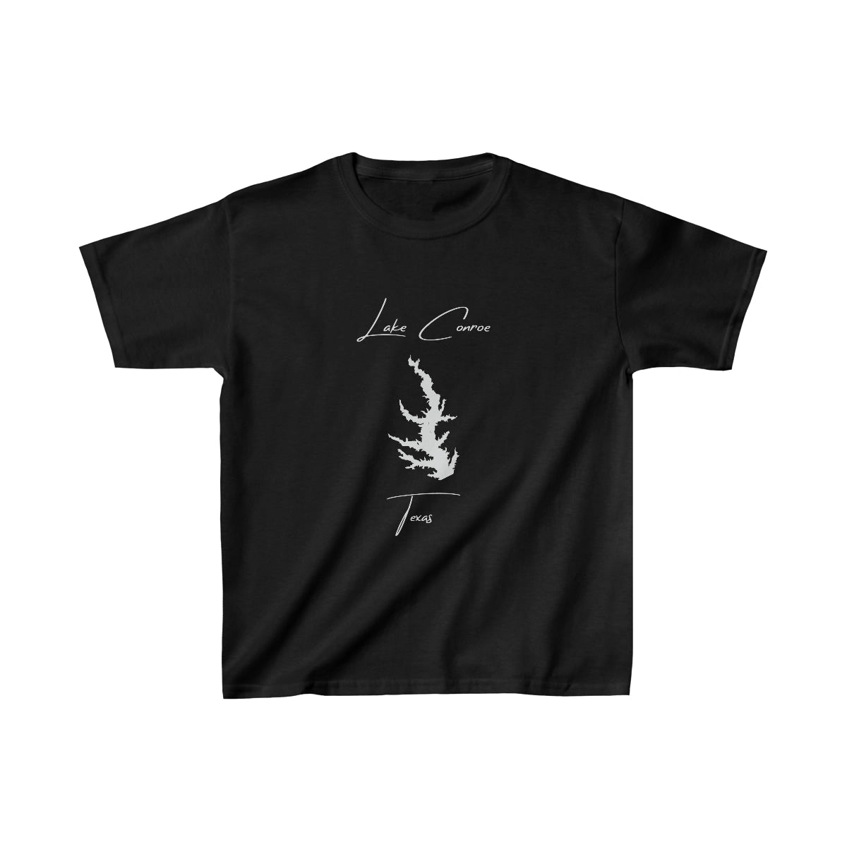 Texas  Lake  Conroe  Youth  T-shirt  front  position  view  from  front  black.webp