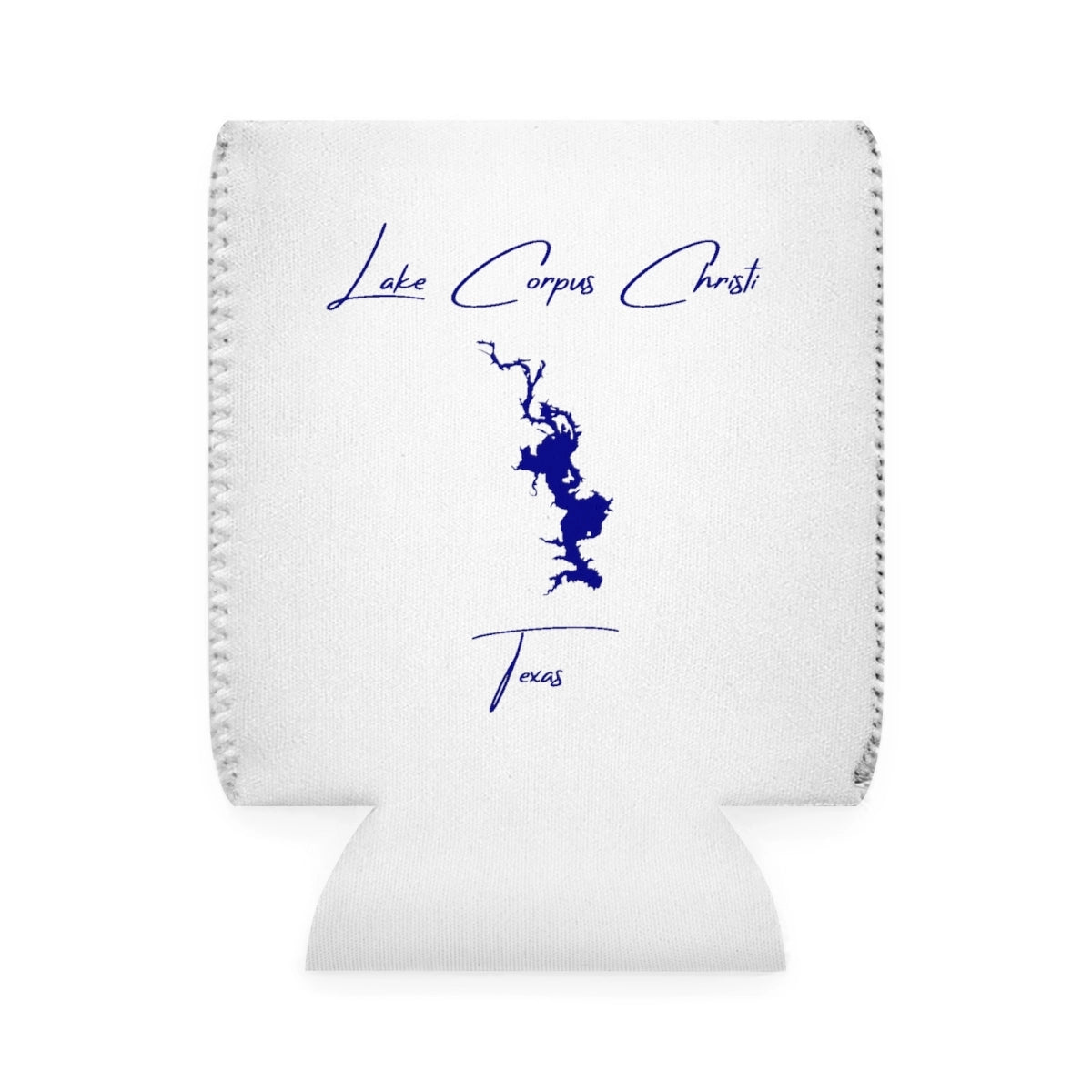 Texas  Lake  Corpus  Christi  Can  Koozie  front  position  view  from  front-1  white.webp