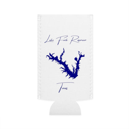 Texas  Lake  Fork  Reservoir  Slim  Can  Koozie  front  position  view  from  flat-front  white.webp