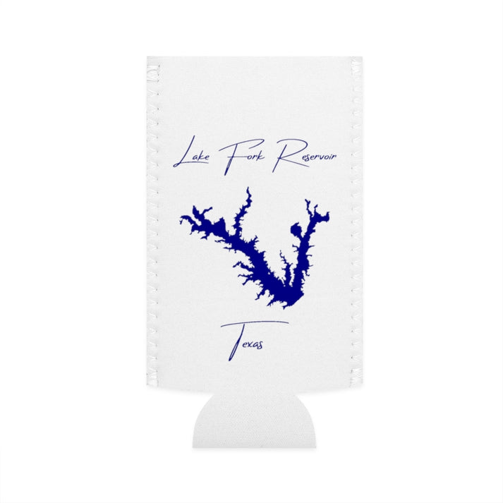 Texas  Lake  Fork  Reservoir  Slim  Can  Koozie  front  position  view  from  flat-front  white.webp