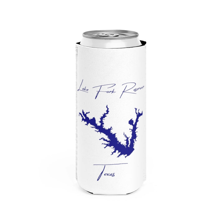 Texas  Lake  Fork  Reservoir  Slim  Can  Koozie  front  position  view  from  front  white.webp