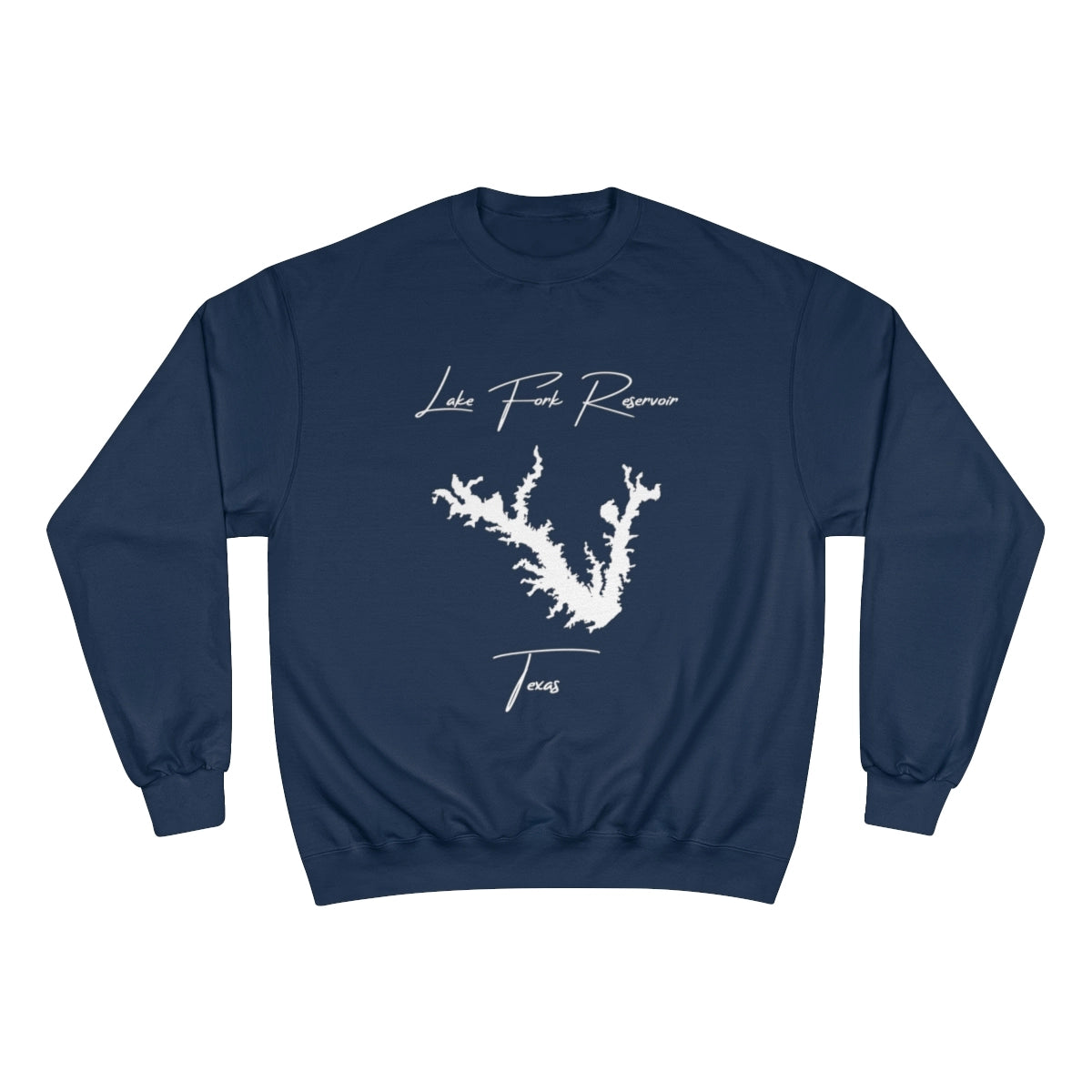 Texas  Lake  Fork  Reservoir  Sweatshirt  front  position  view  from  front  navy.webp