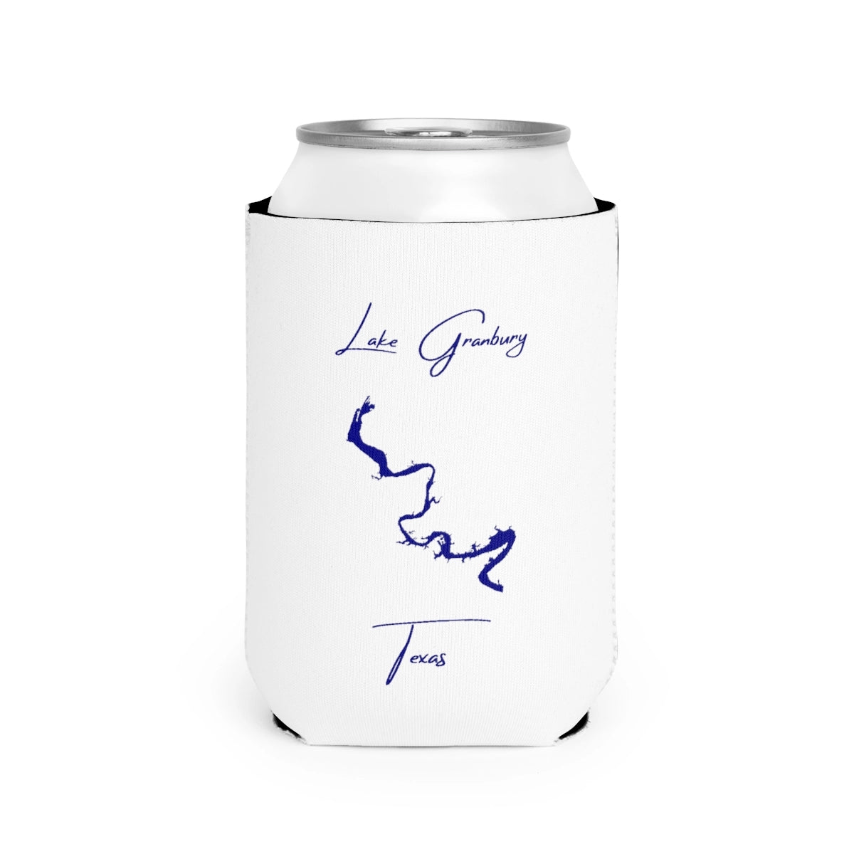 Texas  Lake  Granbury  Can  Koozie  front  position  view  from  front-2  white.webp