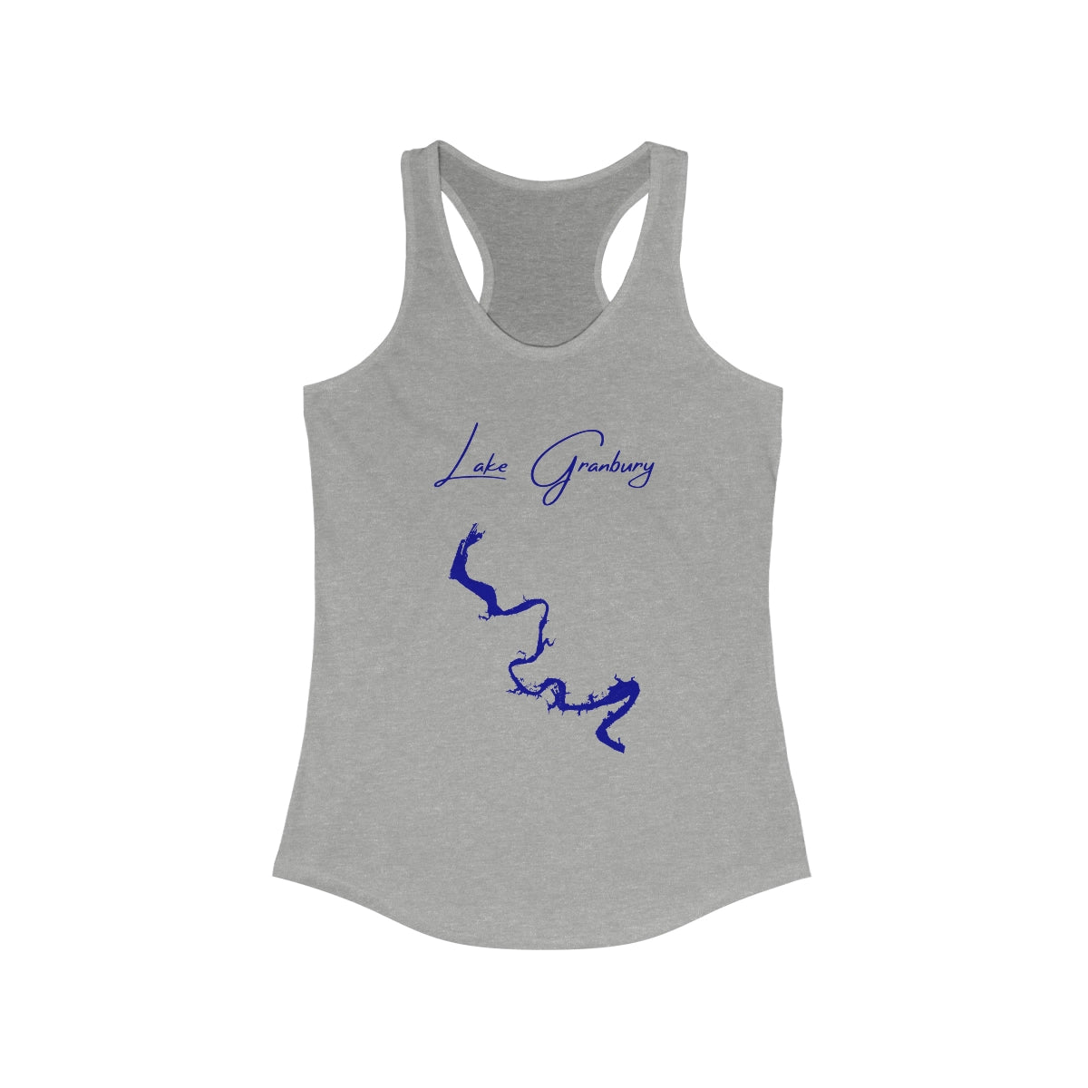 Texas  Lake  Granbury  Racerback-Tank  front  position  view  from  front  heather  grey.webp