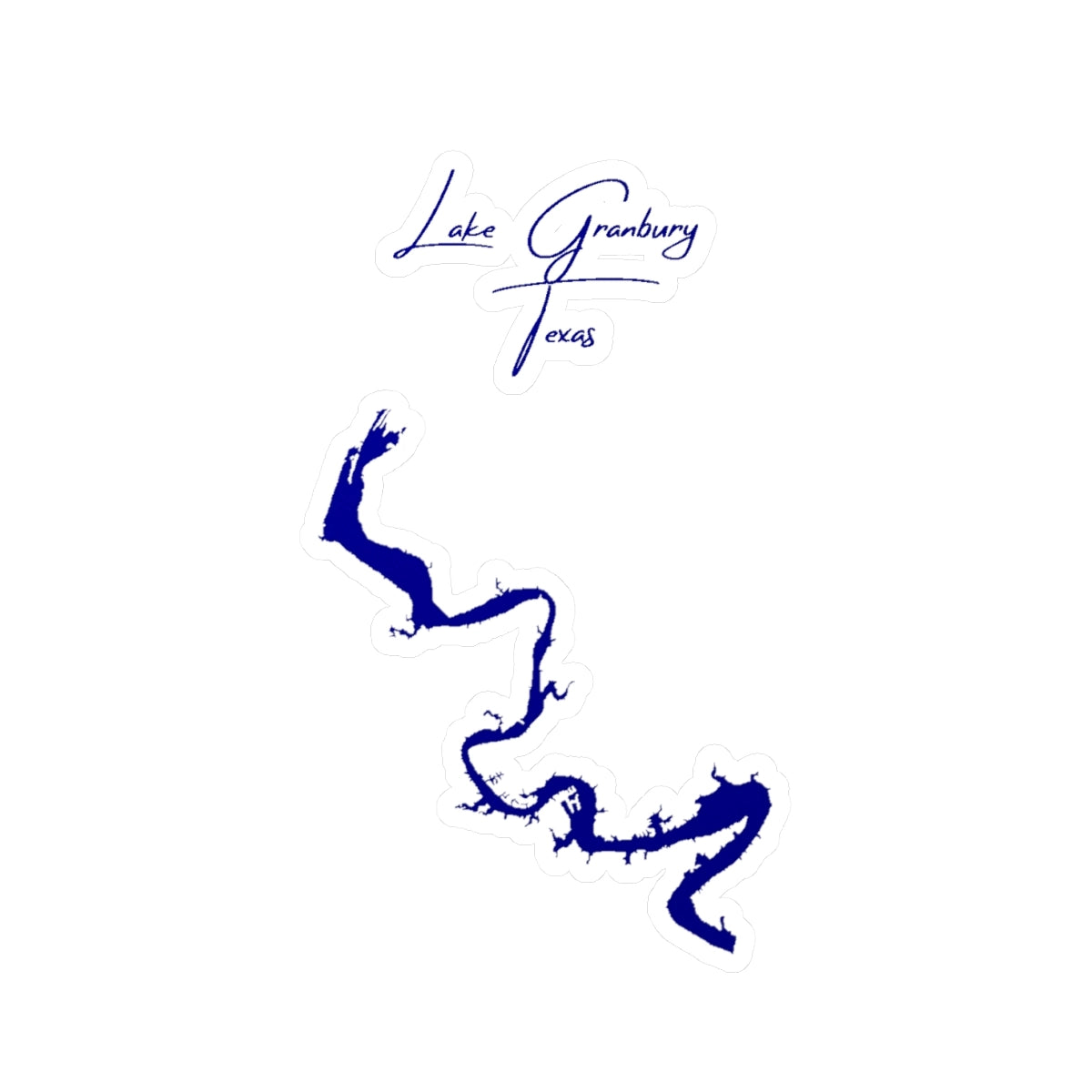 Texas  Lake  Granbury  Vinyl  Decal  other  position  view  from  front  4  x  6.webp