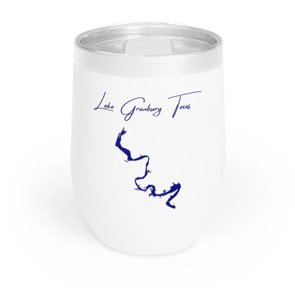 Texas  Lake  Granbury  Wine  Tumbler  front  position  view  from  front  white.webp