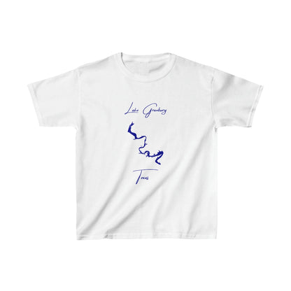 Texas  Lake  Granbury  Youth  T-shirt  front  position  view  from  front  white.webp