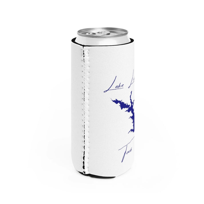 Texas  Lake  Limestone  Slim  Can  Koozie  all  position  view  from  right  white.webp