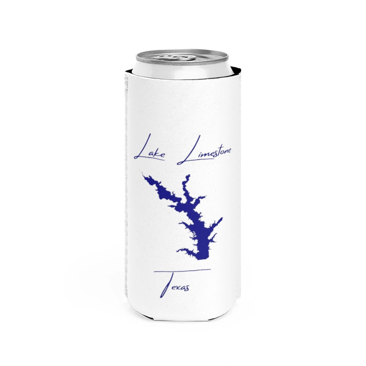 Texas  Lake  Limestone  Slim  Can  Koozie  front  position  view  from  front  white.webp