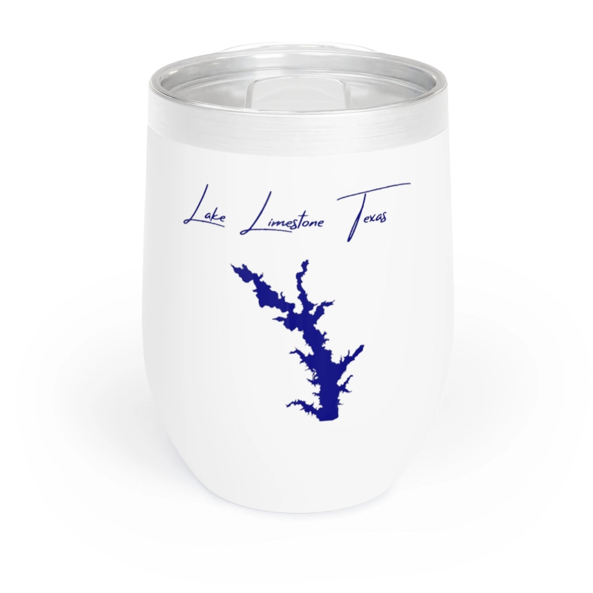 Texas  Lake  Limestone  Wine  Tumbler  front  position  view  from  front  white.webp