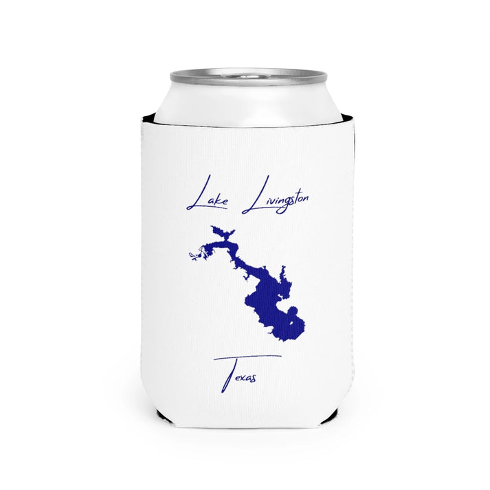 Texas  Lake  Livingston  Can  Koozie  front  position  view  from  front-2  white.webp