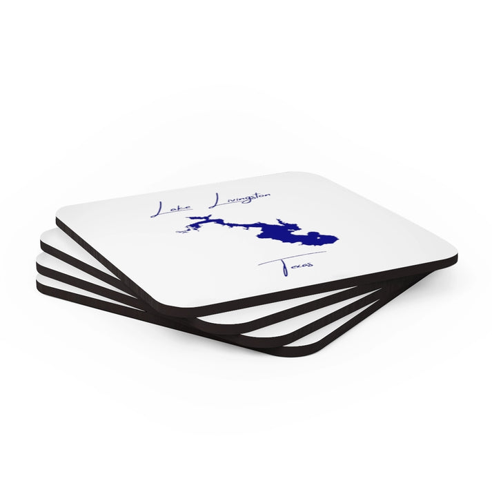 Texas  Lake  Livingston  Coaster  Set  front  position  view  from  stacked  3.75  x  3.75.webp