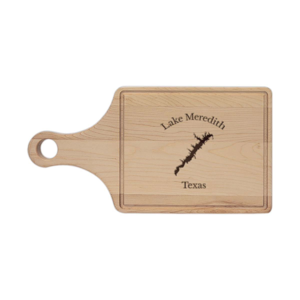 Texas  Lake  Meredith  Engraved  Cutting  Board  front  position  view  from  front  maple.webp