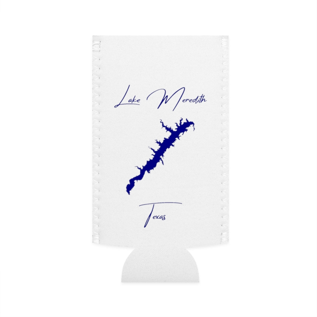 Texas  Lake  Meredith  Slim  Can  Koozie  front  position  view  from  flat-front  white.webp