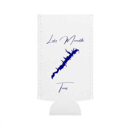 Texas  Lake  Meredith  Slim  Can  Koozie  front  position  view  from  flat-front  white.webp