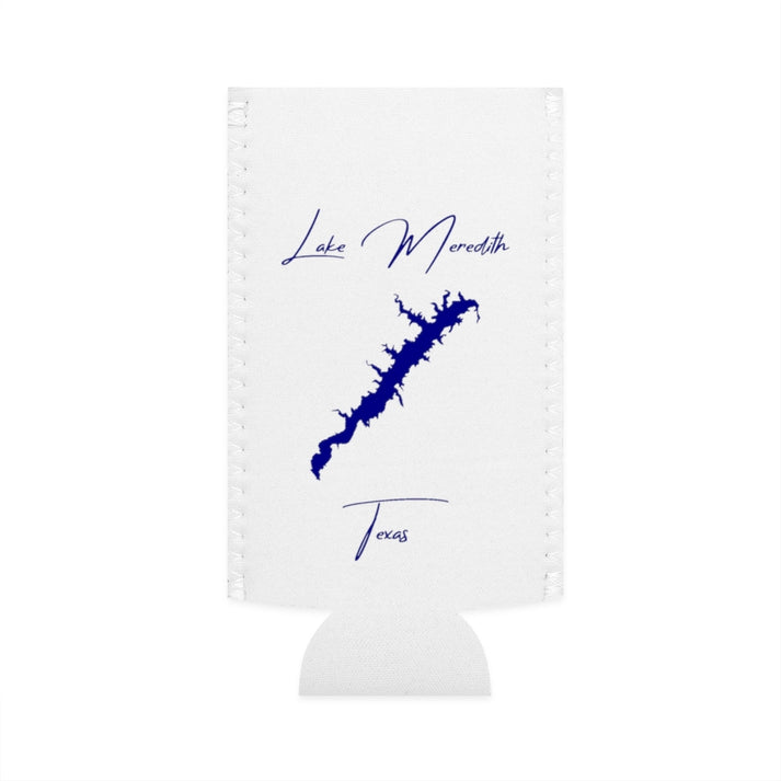 Texas  Lake  Meredith  Slim  Can  Koozie  front  position  view  from  flat-front  white.webp