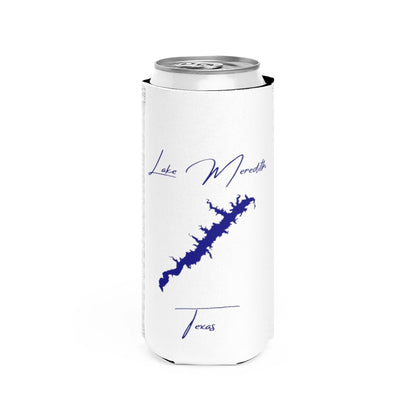 Texas  Lake  Meredith  Slim  Can  Koozie  front  position  view  from  front  white.webp