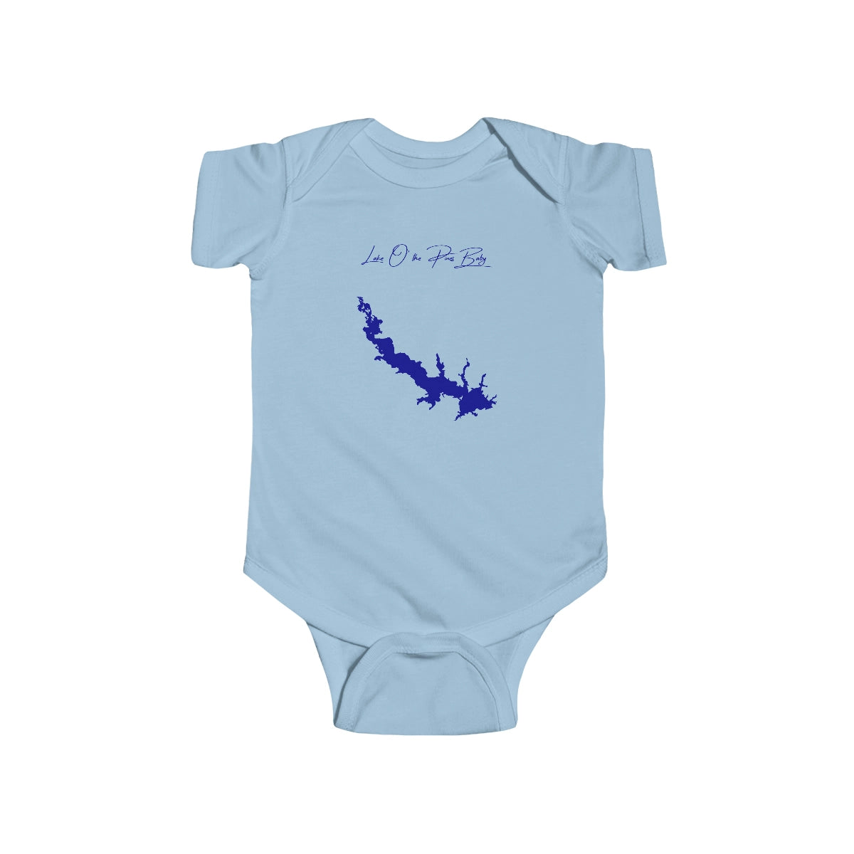 Texas  Lake  O'  the  Pines  Onesie  front  position  view  from  front  light  blue.webp
