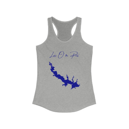 Texas  Lake  O'  the  Pines  Racerback-Tank  front  position  view  from  front  heather  grey.webp