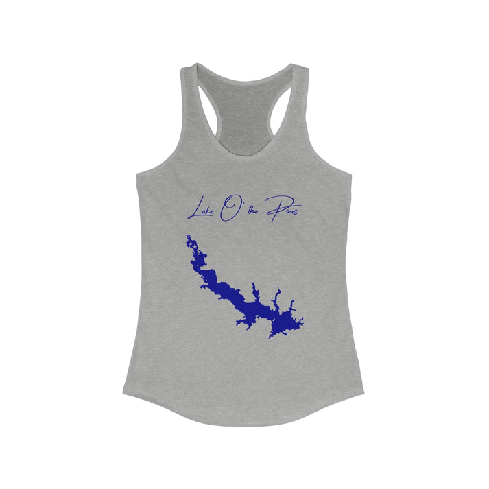Texas  Lake  O'  the  Pines  Racerback-Tank  front  position  view  from  front  heather  grey.webp