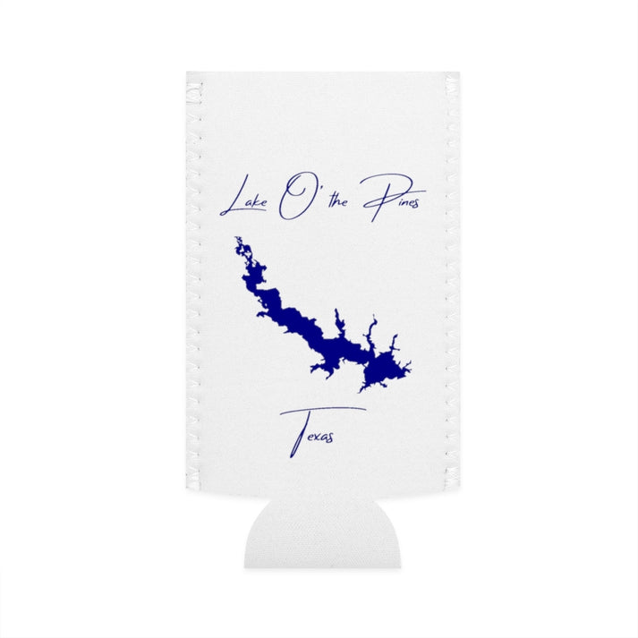 Texas  Lake  O'  the  Pines  Slim  Can  Koozie  front  position  view  from  flat-front  white.webp