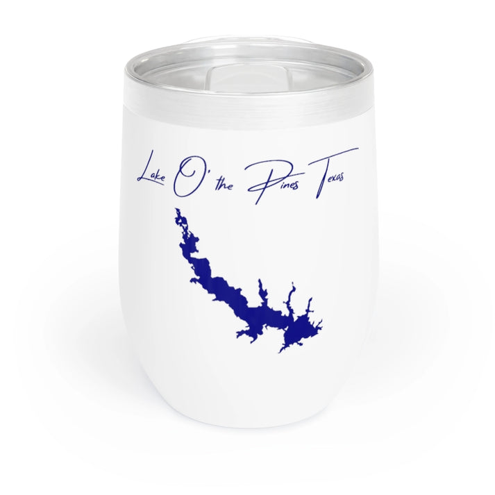 Texas  Lake  O'  the  Pines  Wine  Tumbler  front  position  view  from  front  white.webp