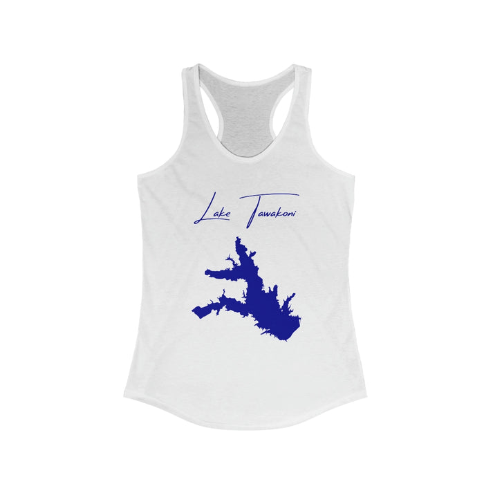 Texas  Lake  Tawakoni  Racerback-Tank  front  position  view  from  front  solid  white.webp