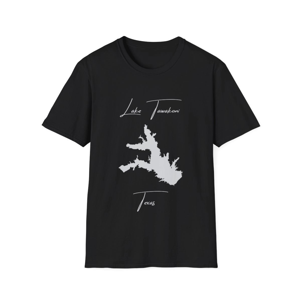 Texas  Lake  Tawakoni  T-shirt  front  position  view  from  front  black.webp