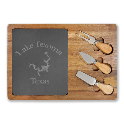 Texas  Lake  Texoma  Engraved  Charcuterie  Board  other  position  view  from  front  13  3  4  x  9  3  4.webp