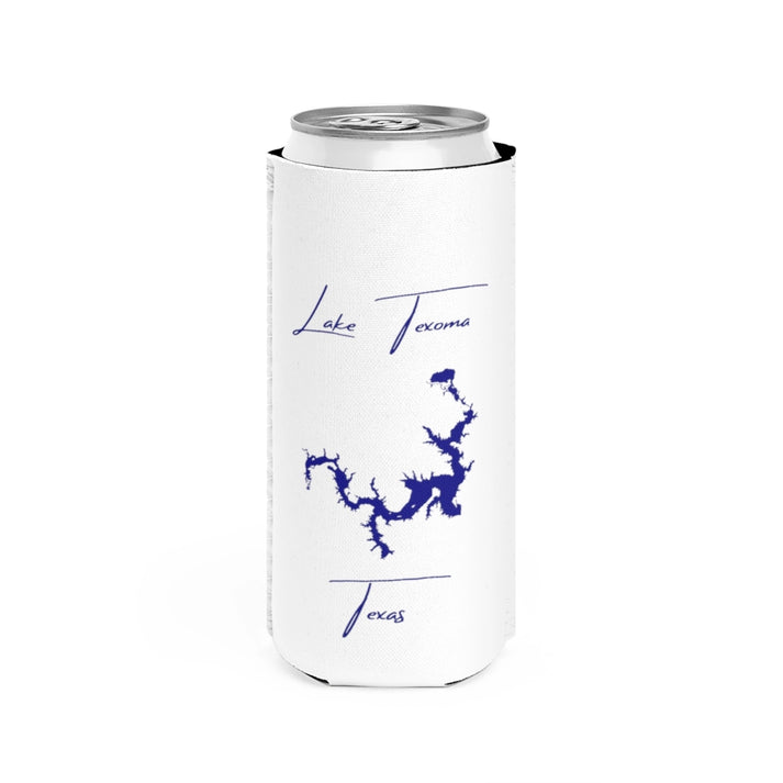 Texas  Lake  Texoma  Slim  Can  Koozie  front  position  view  from  front  white.webp