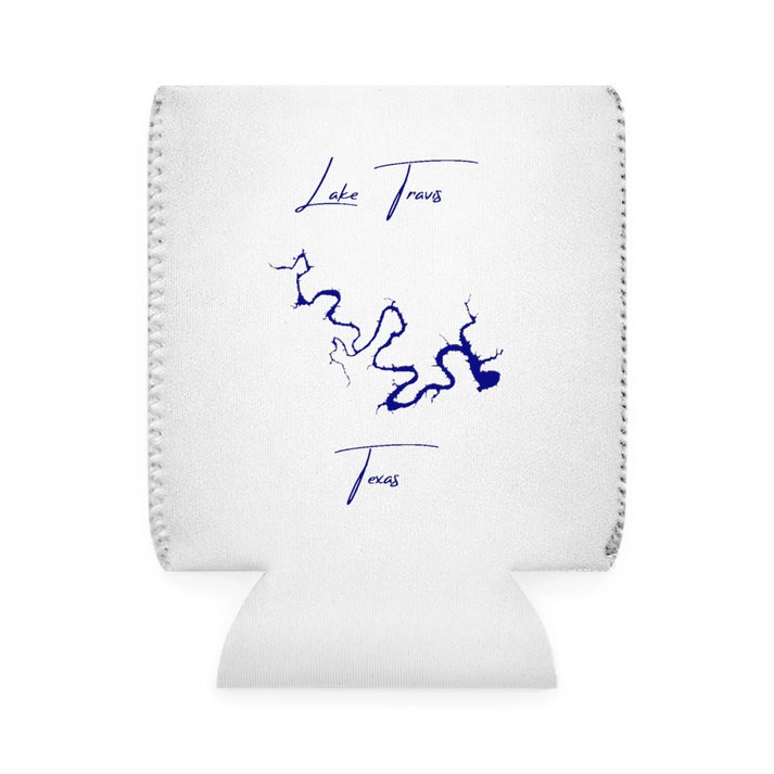 Texas  Lake  Travis  Can  Koozie  front  position  view  from  front-1  white.webp