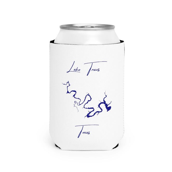 Texas  Lake  Travis  Can  Koozie  front  position  view  from  front-2  white.webp