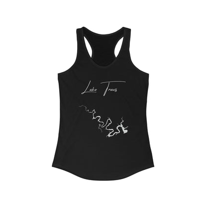 Texas  Lake  Travis  Racerback-Tank  front  position  view  from  front  solid  black.webp
