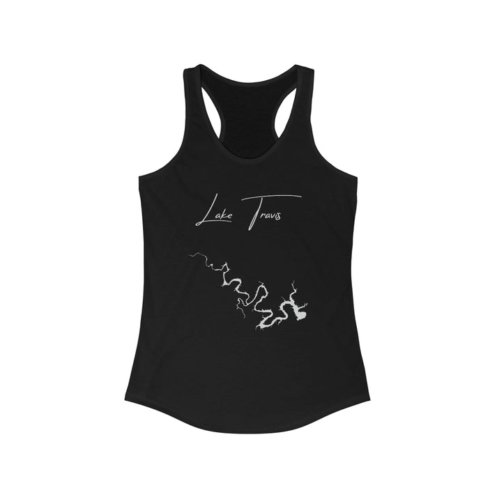 Texas  Lake  Travis  Racerback-Tank  front  position  view  from  front  solid  black.webp