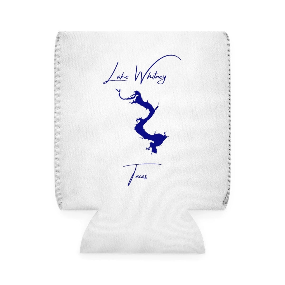 Texas  Lake  Whitney  Can  Koozie  front  position  view  from  front-1  white.webp