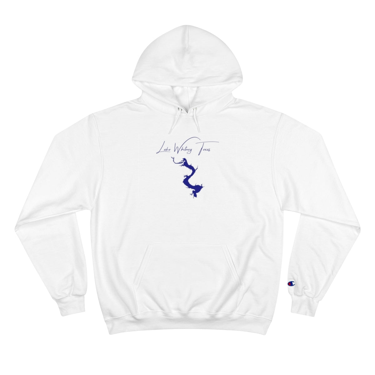Texas  Lake  Whitney  Hoodie  front  position  view  from  front  white.webp
