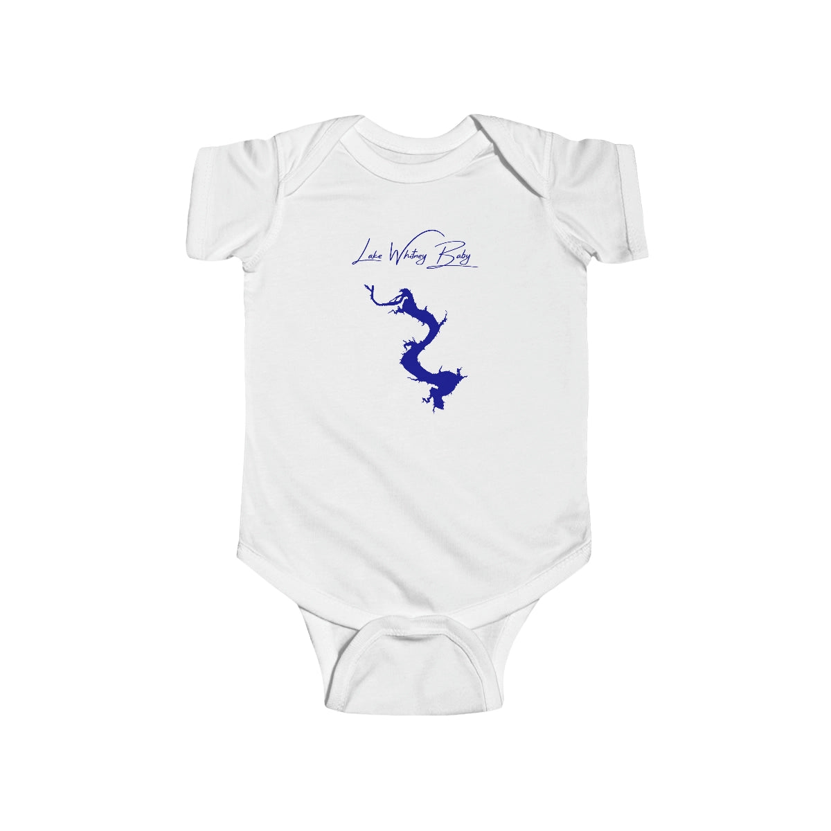 Texas  Lake  Whitney  Onesie  front  position  view  from  front  white.webp