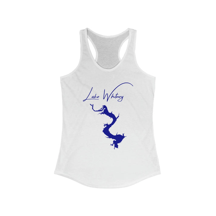 Texas  Lake  Whitney  Racerback-Tank  front  position  view  from  front  solid  white.webp