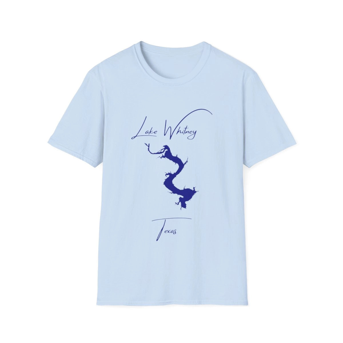 Texas  Lake  Whitney  T-shirt  front  position  view  from  front  light  blue.webp