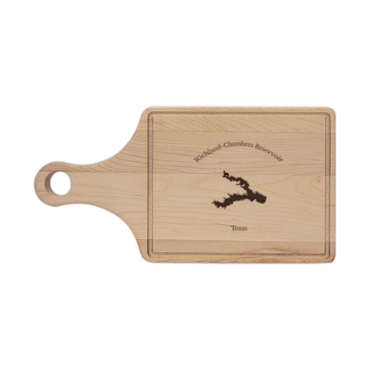 Texas  Richland-Chambers  Reservoir  Engraved  Cutting  Board  front  position  view  from  front  maple.webp