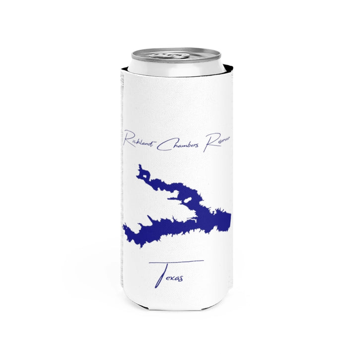 Texas  Richland-Chambers  Reservoir  Slim  Can  Koozie  front  position  view  from  front  white.webp