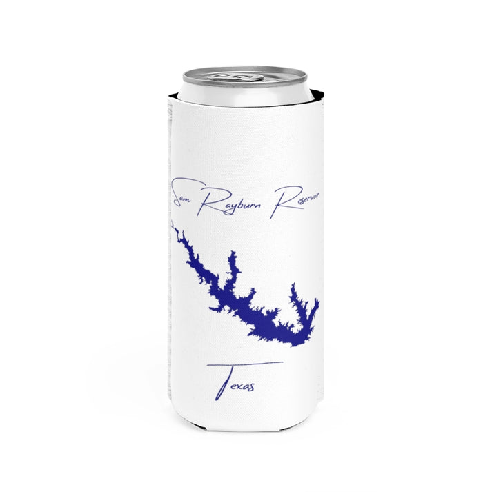 Texas  Sam  Rayburn  Reservoir  Slim  Can  Koozie  front  position  view  from  front  white.webp