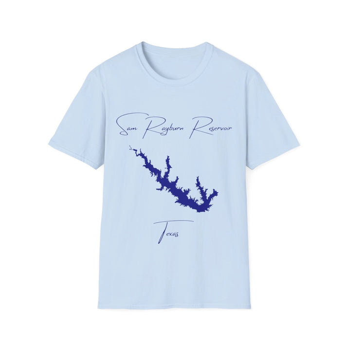 Texas  Sam  Rayburn  Reservoir  T-shirt  front  position  view  from  front  light  blue.webp