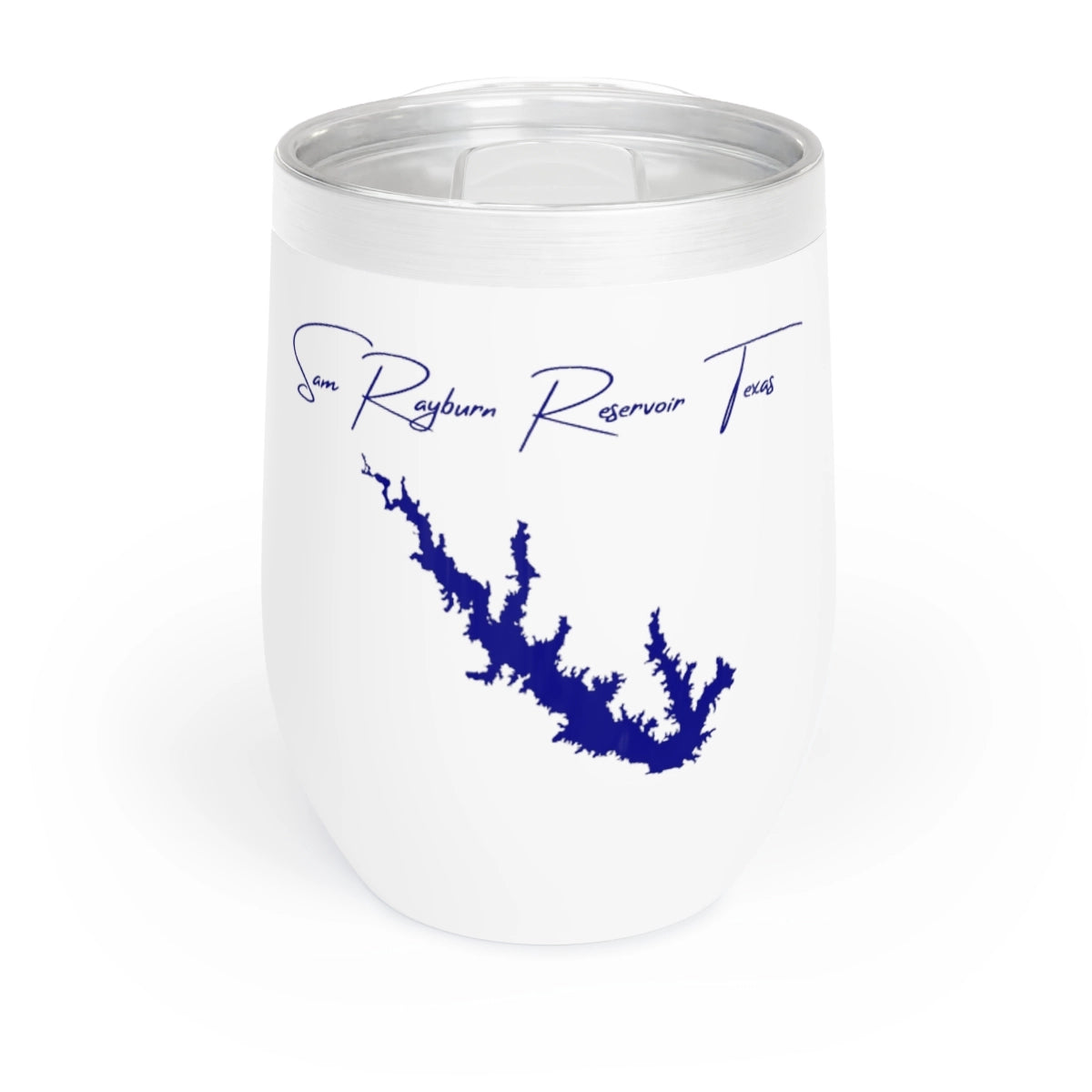Texas  Sam  Rayburn  Reservoir  Wine  Tumbler  front  position  view  from  front  white.webp
