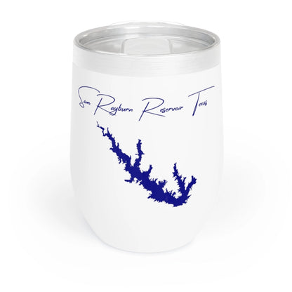 Texas  Sam  Rayburn  Reservoir  Wine  Tumbler  front  position  view  from  front  white.webp