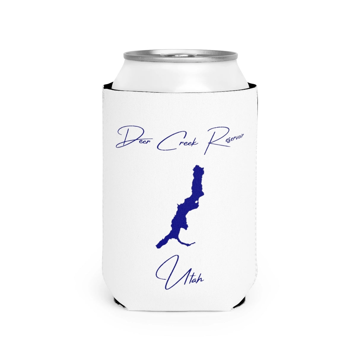 Utah  Deer  Creek  Reservoir  Can  Koozie  front  position  view  from  front-2  white.webp