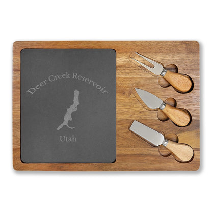 Utah  Deer  Creek  Reservoir  Engraved  Charcuterie  Board  other  position  view  from  front  13  3  4  x  9  3  4.webp